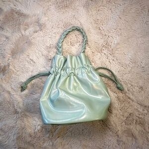 Iridescent Mint Faux Leather Bucket Bag